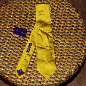 New With Tags Ralph Lauren Purple Label Solid Gold Silk Tie Gorgeous